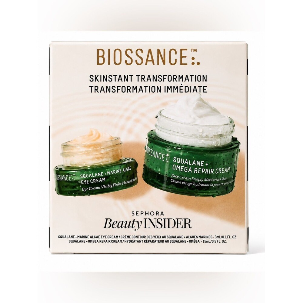 Biossance Skinstant Transformation Eye Cream + Omega Repair Cream Mini S